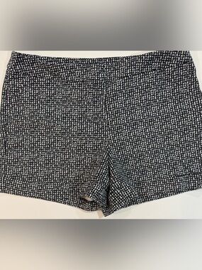 Apt 9 Black White Geometric Stretch City Shorts Size 14 Cotton 5" Inseam
